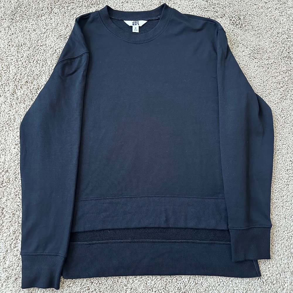 JoyLab Women's Soft Lightweight Navy Fleece Crewneck Sweatshirt